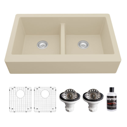 Retrofit Farmhouse Apron Front Quartz Composite34Bisque